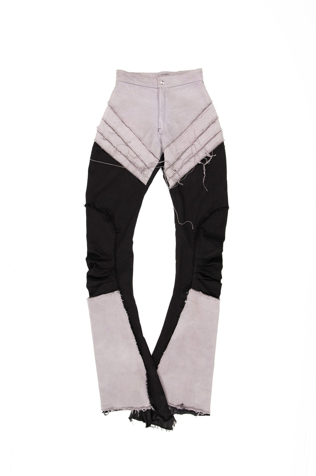 LOOK 10B - Hand-Dyed Raw Edge Flare Denim — FW25 Supervillains, hand-crafted leather & technical garments by NDSCLSD Montréal