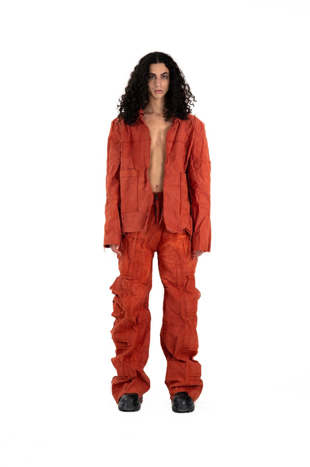 LOOK 11B - 5x Hand-Dyed Canvas Pants — FW25 Supervillains, hand-crafted leather & technical garments by NDSCLSD Montréal