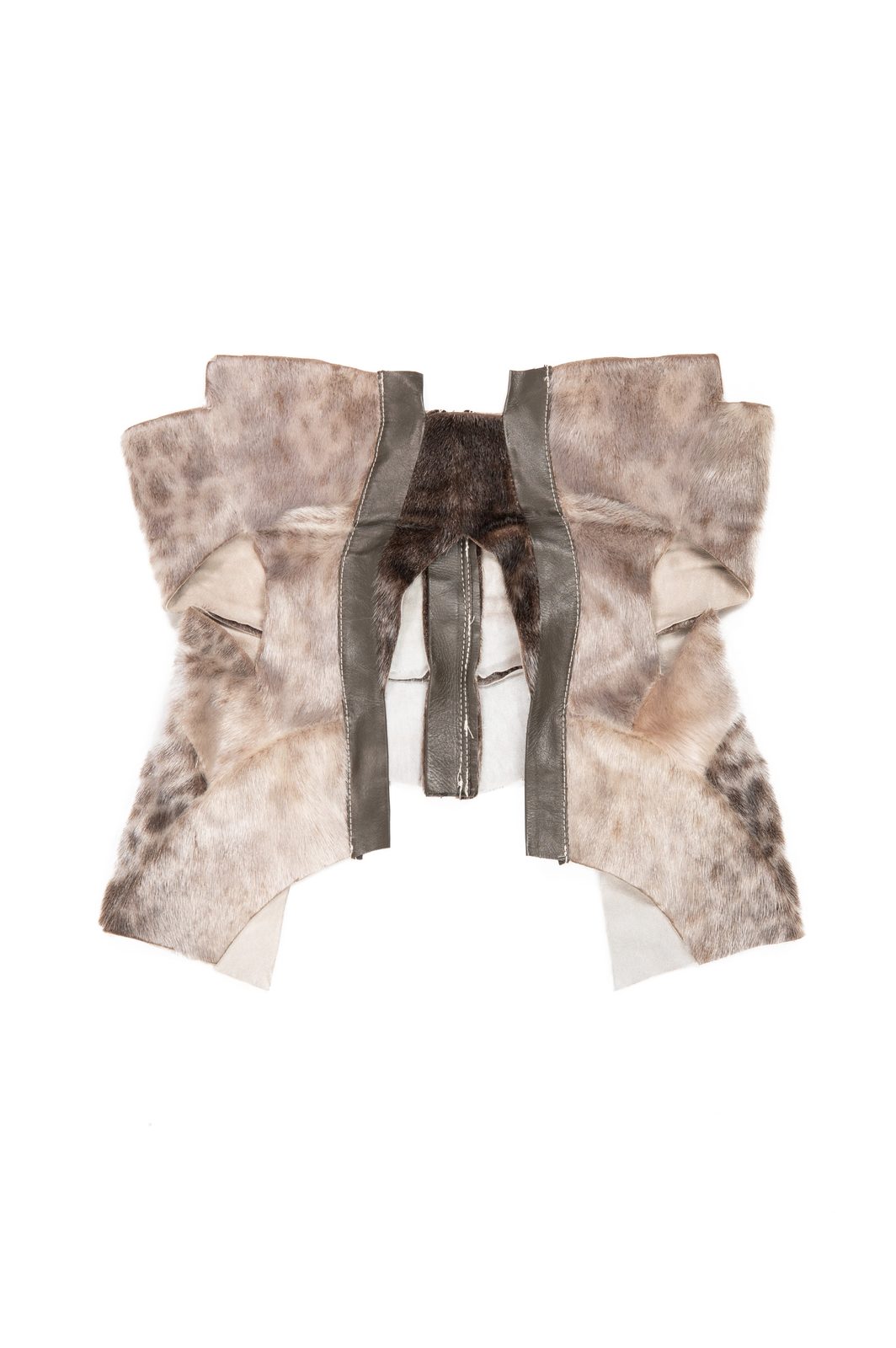 LOOK 12T - Leather Seal Fur Corset Top — FW25 Supervillains, hand-crafted leather & technical garments by NDSCLSD Montréal