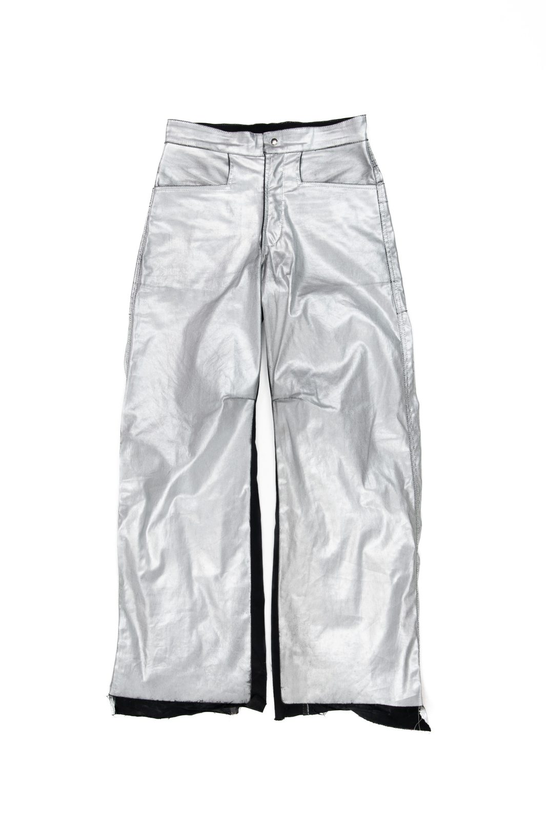 LOOK 13B - Silver Flared Distressed Denim — FW25 Supervillains, hand-crafted leather & technical garments by NDSCLSD Montréal