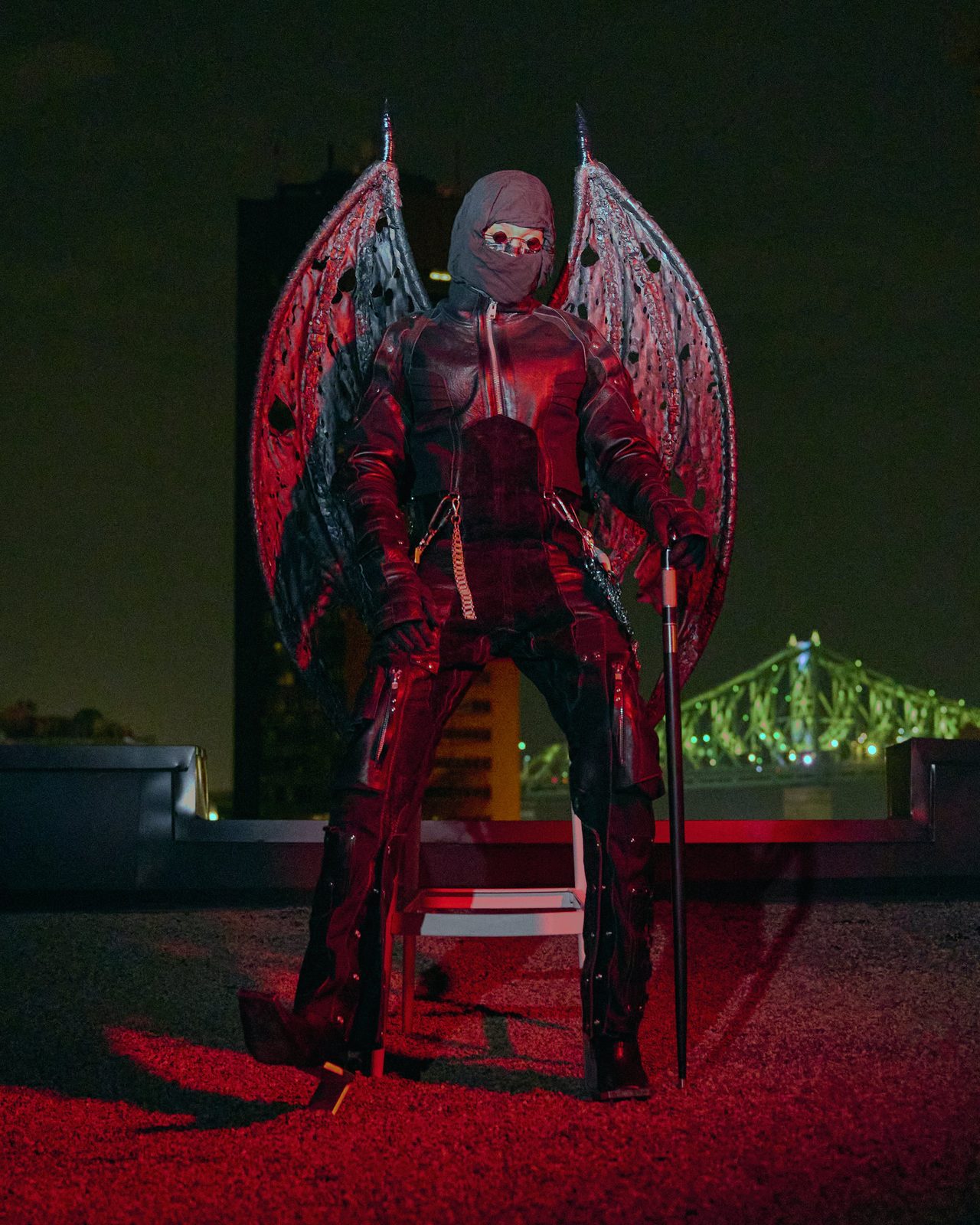 LOOK 15 - Full Bodysuit Multi-Material Custom — FW25 Supervillains, hand-crafted leather & technical garments by NDSCLSD Montréal