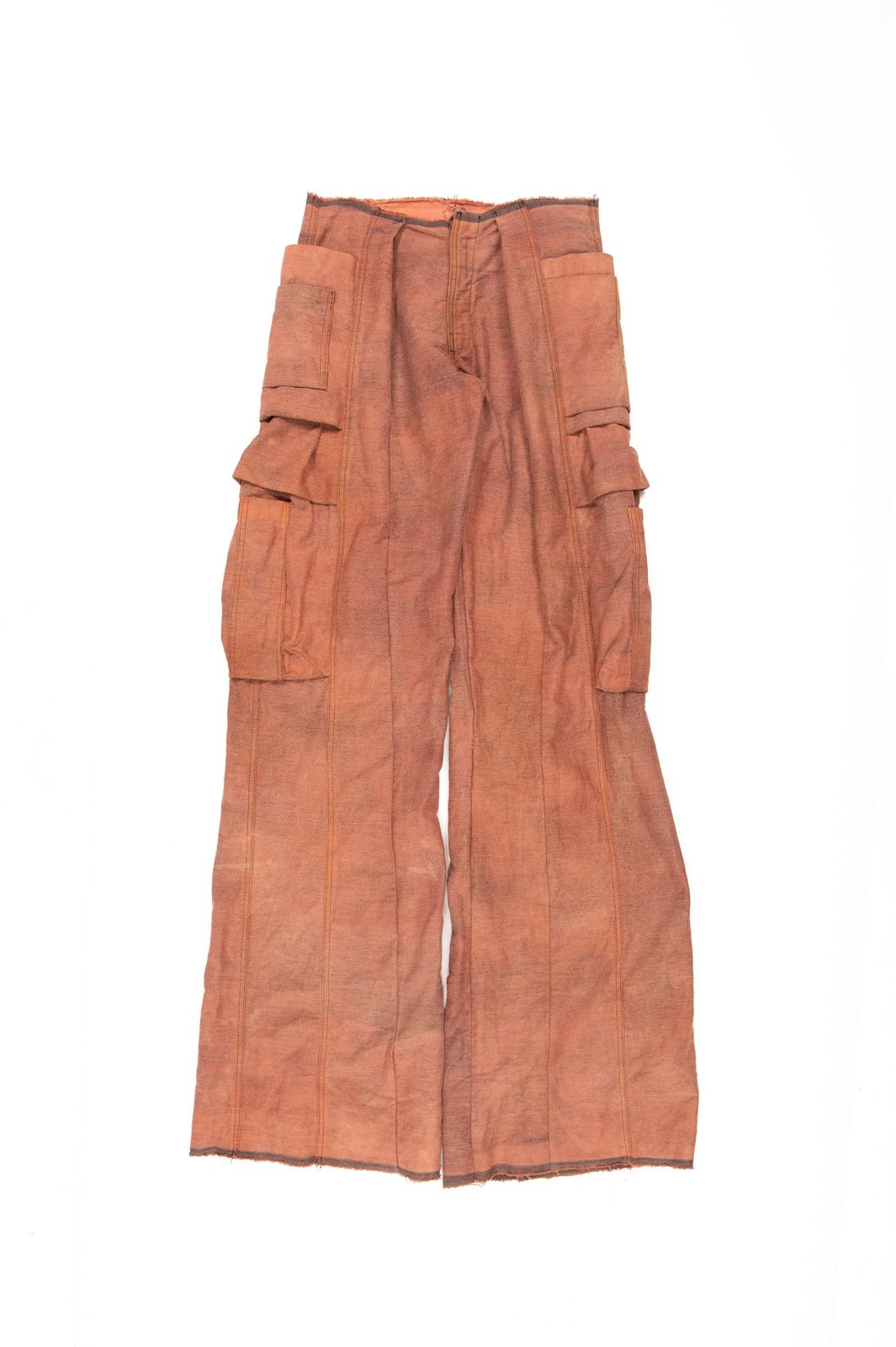 LOOK 17B - 3x Hand-Dyed Flare Cargo Denim — FW25 Supervillains, hand-crafted leather & technical garments by NDSCLSD Montréal