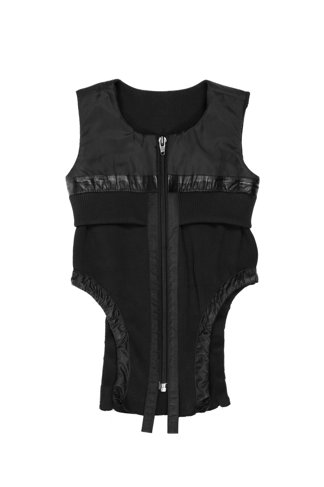 LOOK 20T - Rib Leather Corset Mini-Bomber — FW25 Supervillains, hand-crafted leather & technical garments by NDSCLSD Montréal