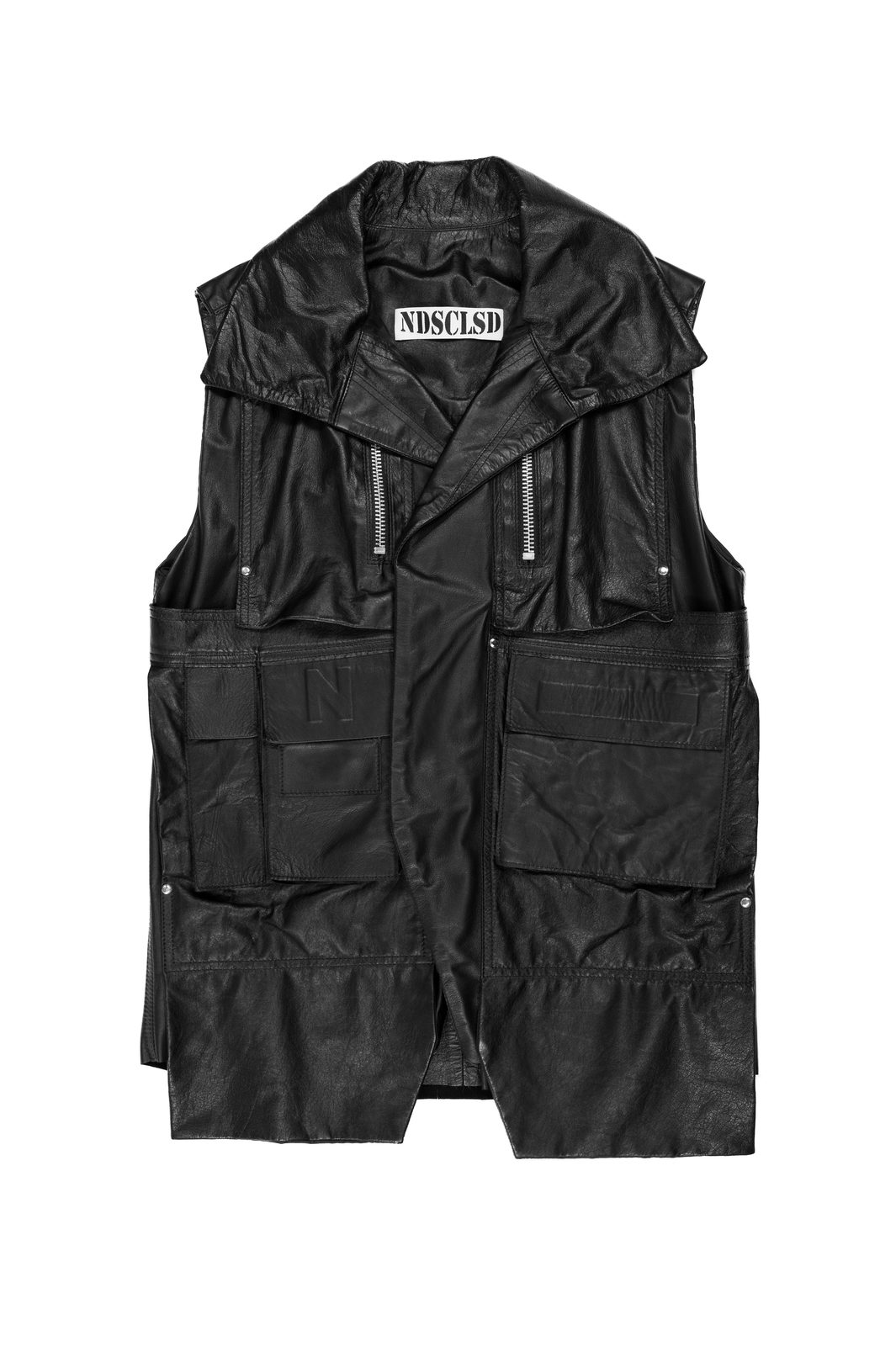 LOOK 22T - Lambskin Tailored Vest — FW25 Supervillains, hand-crafted leather & technical garments by NDSCLSD Montréal