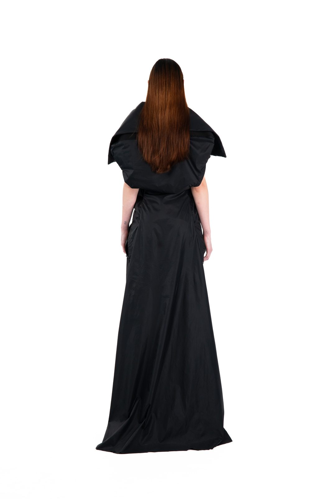 LOOK 23 - Nylon Scorpio Dress — FW25 Supervillains, hand-crafted leather & technical garments by NDSCLSD Montréal