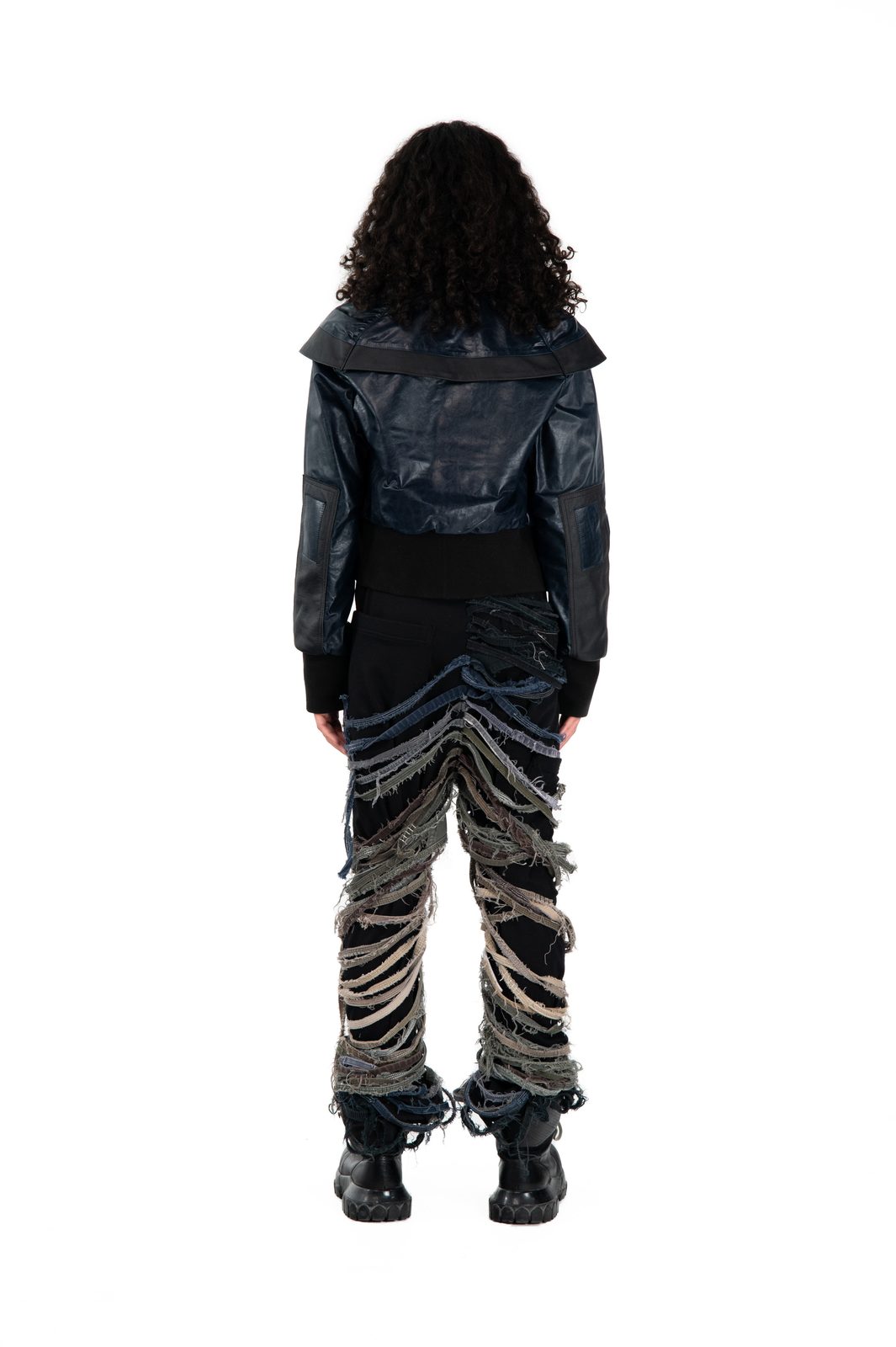 LOOK 2T - Marbled Leather Bomber — FW25 Supervillains, hand-crafted leather & technical garments by NDSCLSD Montréal