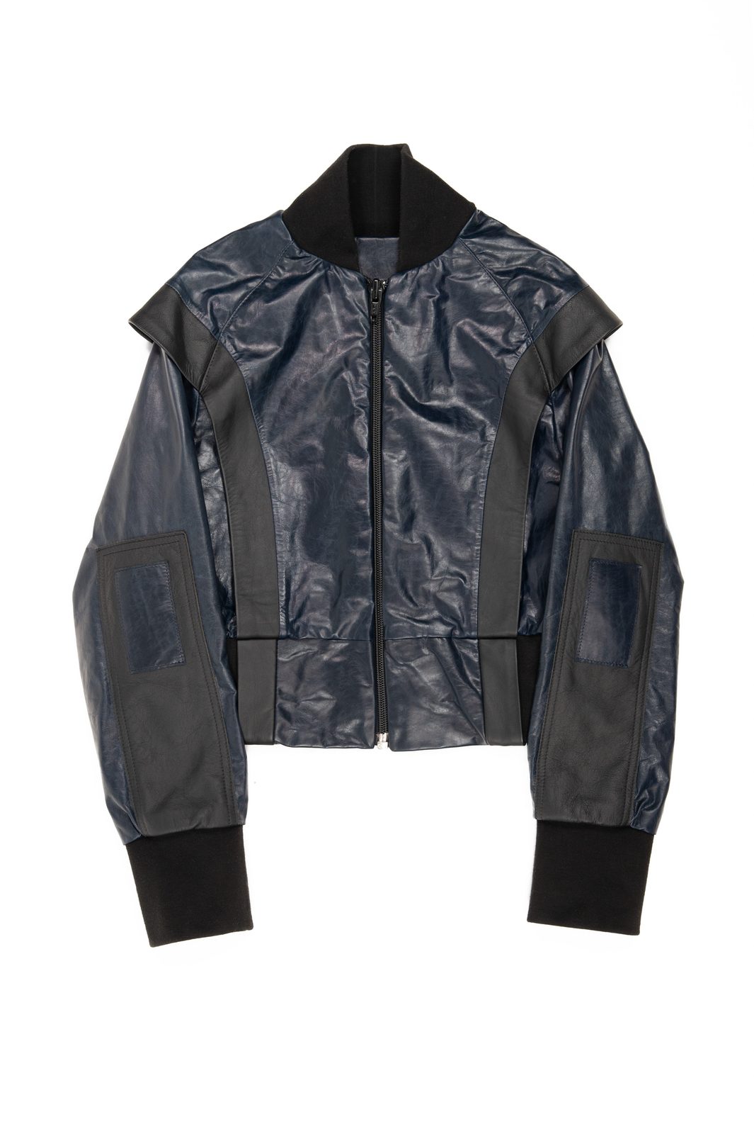 LOOK 2T - Marbled Leather Bomber — FW25 Supervillains, hand-crafted leather & technical garments by NDSCLSD Montréal
