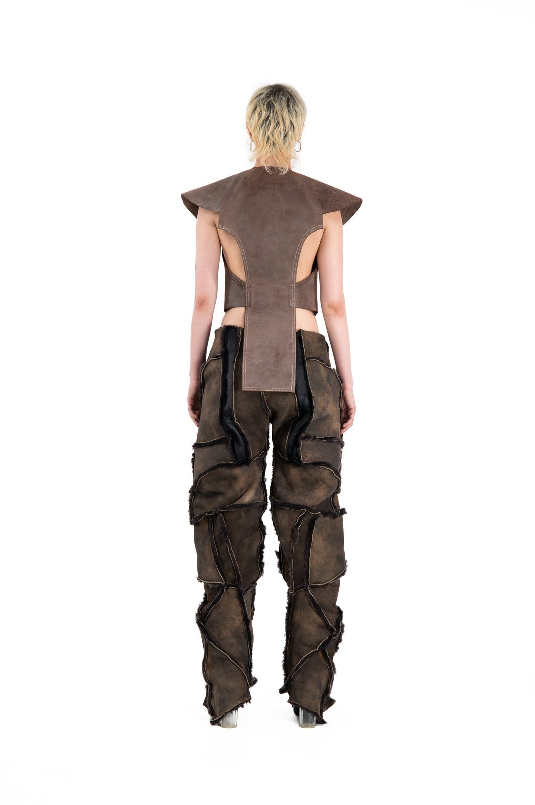 LOOK 4B - Sheepskin Anatomical Pants — FW25 Supervillains, hand-crafted leather & technical garments by NDSCLSD Montréal