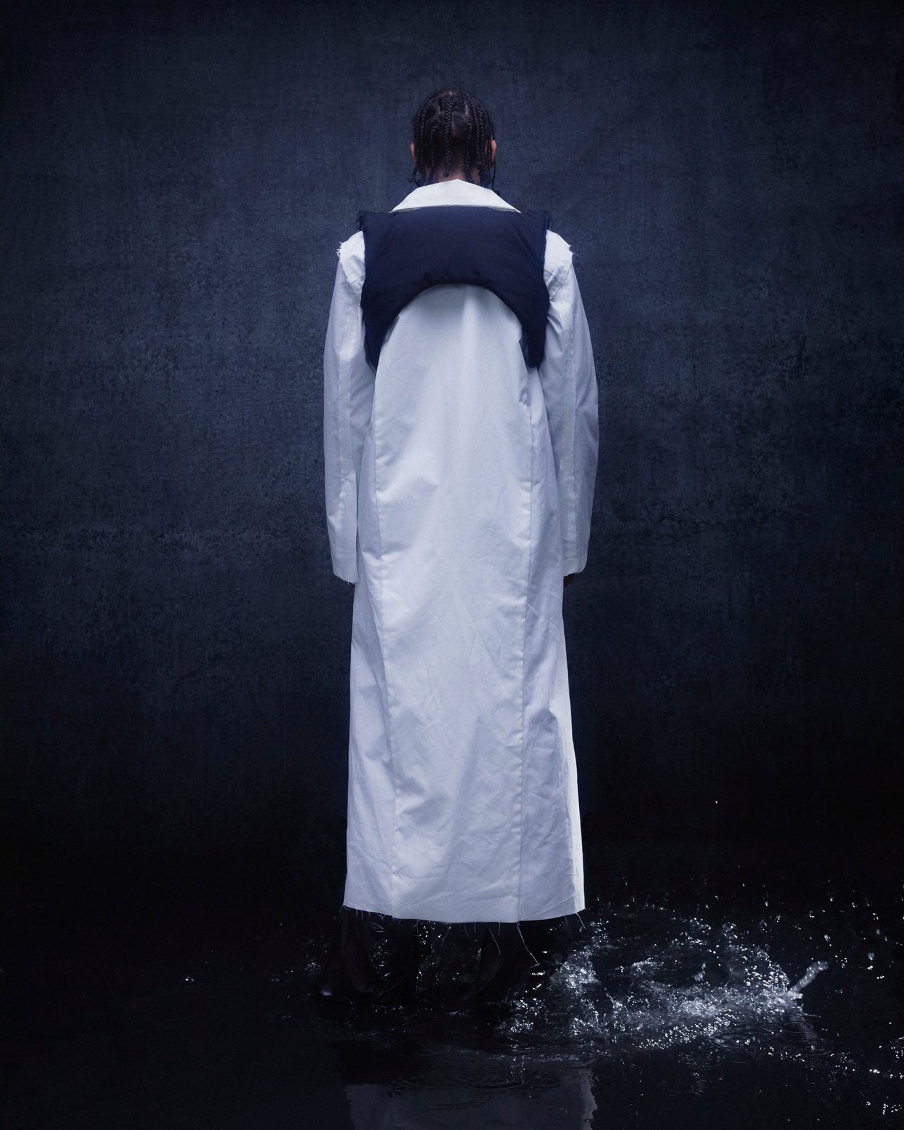 WAR TRENCH COAT (WHITE) — FW24 Disruptive Interruption, hand-crafted leather & technical garments by NDSCLSD Montréal