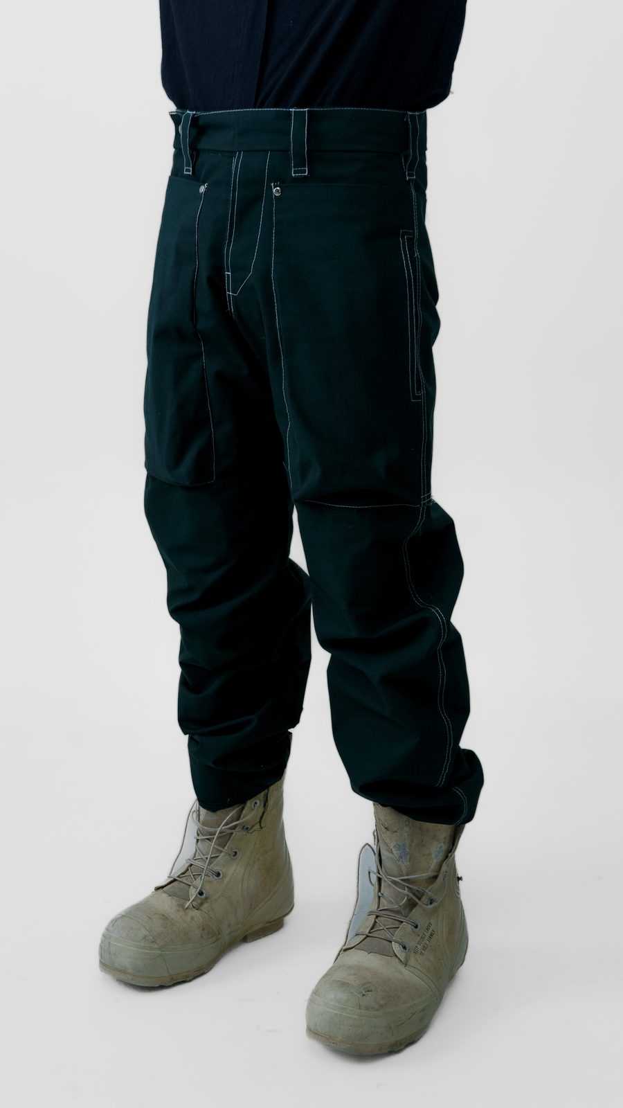 WAR TWILL CARGOS (GREEN) — FW24 Disruptive Interruption, hand-crafted leather & technical garments by NDSCLSD Montréal
